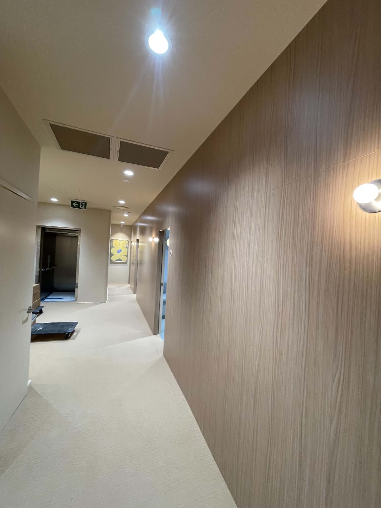 Completed interior corridor fitout